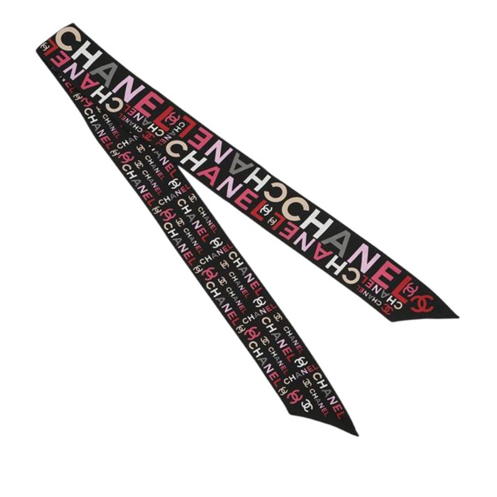 Pre-Loved Chanel CC Logo Print Silk Bandeau Scarf - Picture 2 of 9